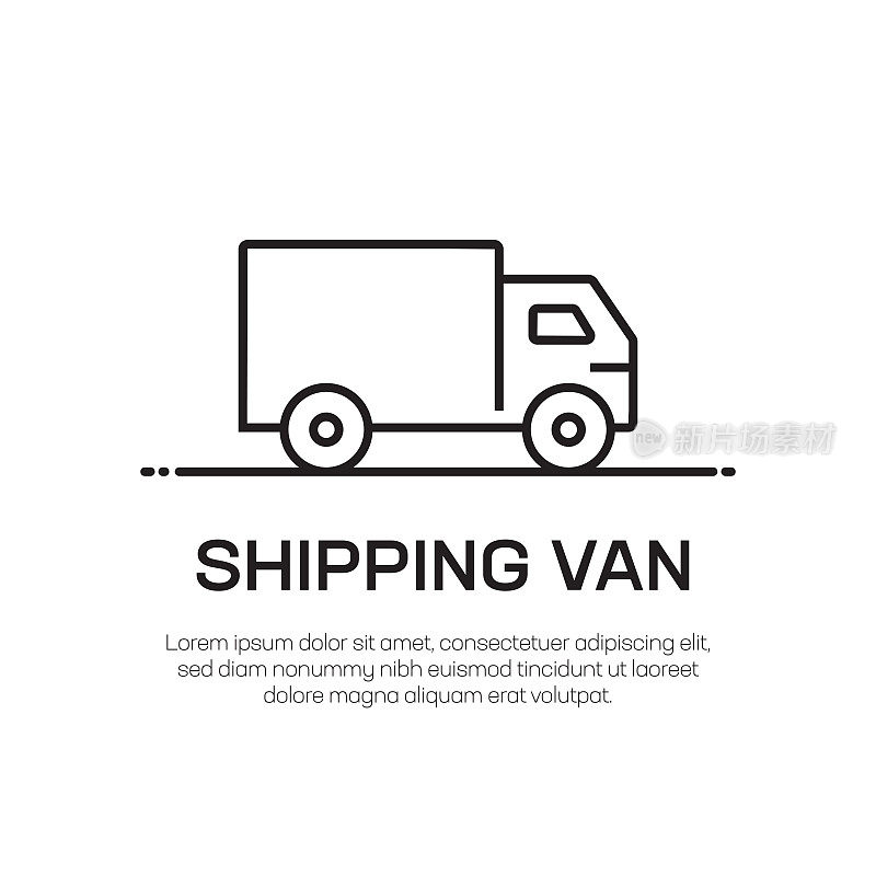 Shipping Van Vector Line Icon - Simple Thin Line Icon, Premium Quality Design Element